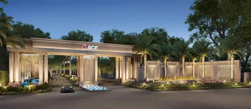 ACE Acreville official entrance gate view for the plotted township.