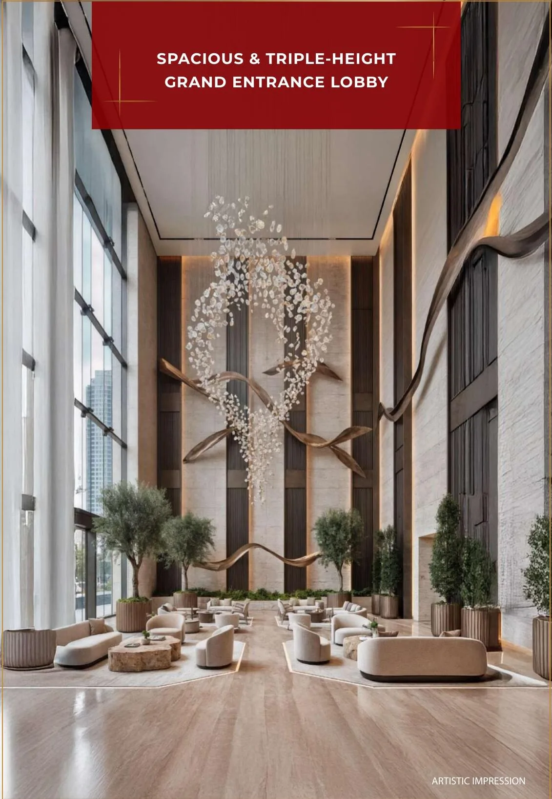 Ashtech Presidential Towers triple-height entrance lobby artistic impression