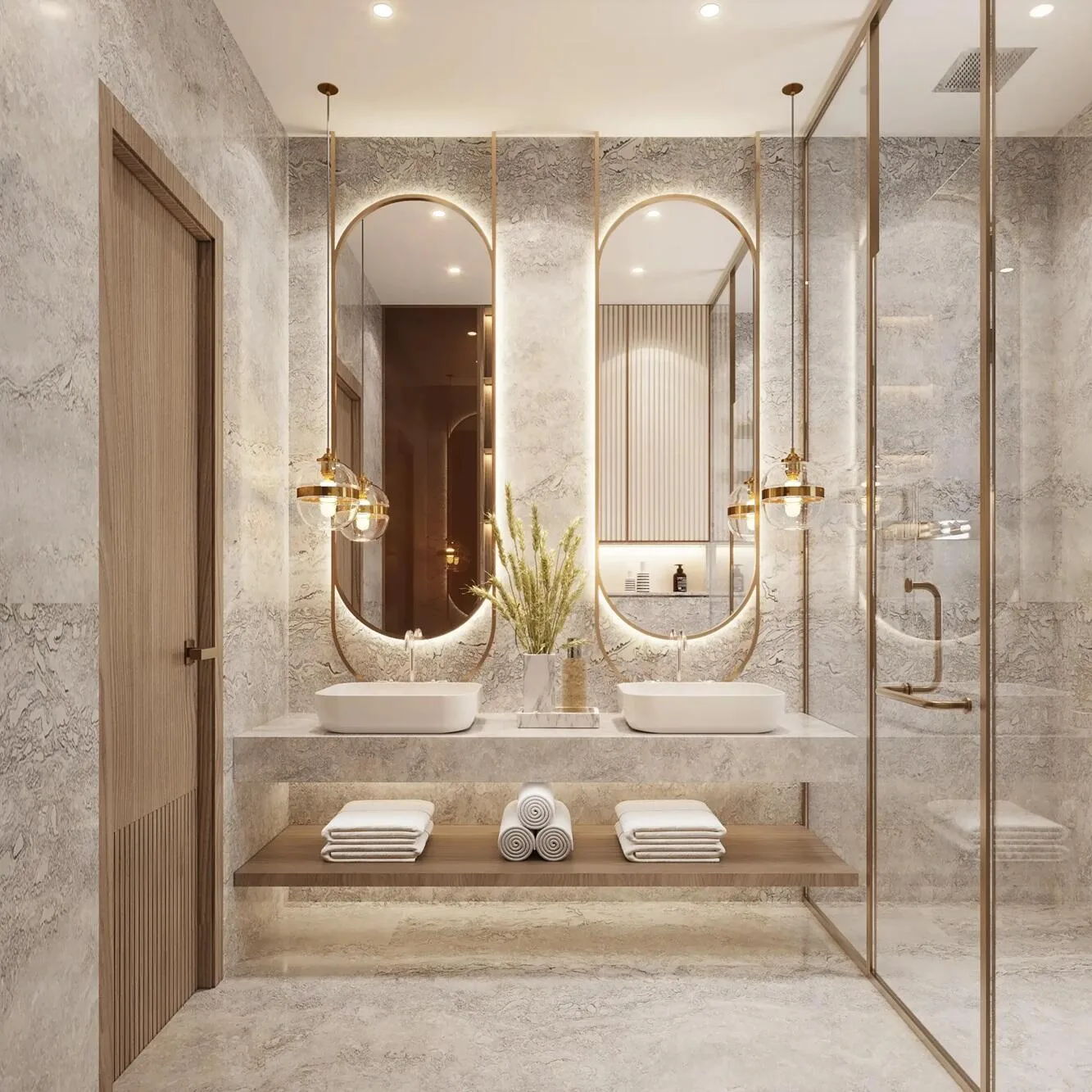 Bathroom interior design at L&T Green Reserve, Sector 128, Noida
