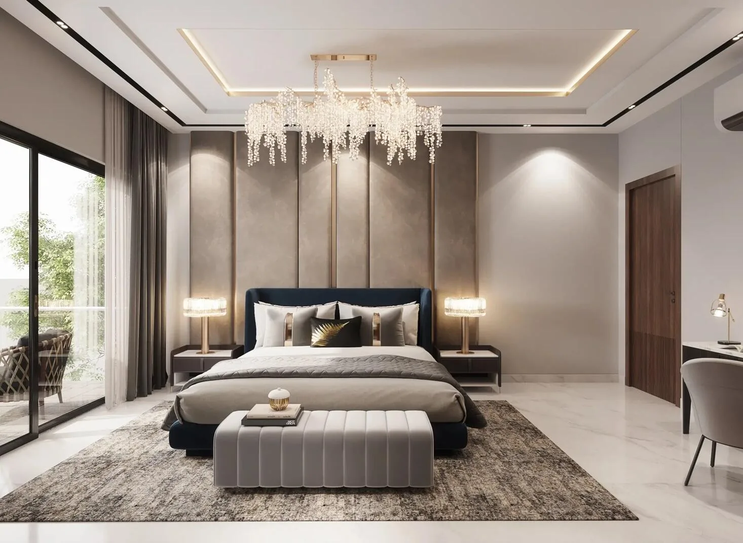 Bedroom interior at L&T Green Reserve, Sector 128, Noida