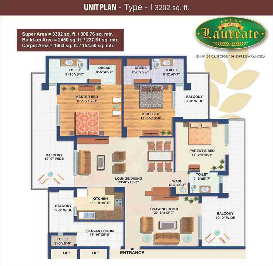 Parx Laureate floor plan